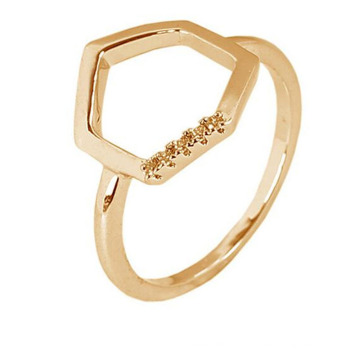 2015 Factory Produit principal Gold Plated new Square Design Diamond Rings